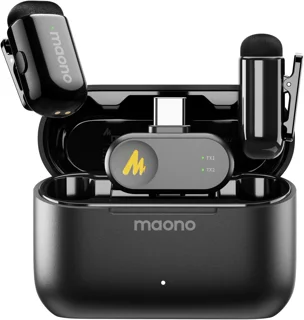 میکروفون یقهای بیسیم مائونو مدل Wave T1 Mini WM622 PC2 نسخه Type-C با کیس شارژ